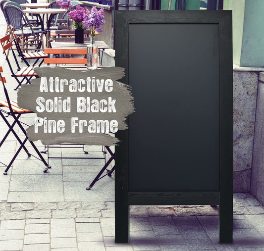 Better Office Products Magnetic A-Frame Chalkboard Sign, Extra Large 20" x 40", Standing Chalkboard Easel, Deluxe Set with Multiple Accessories, Outdoor Sidewalk Sandwich Board Sign,(Black)