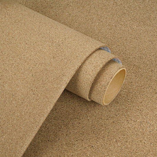 WESTICK Self Adhesive Cork Roll 1/8" Thick Natural Cork Wallpaper Peel and Stick Bulletin Boards for Walls Decorative Removable Corks Sheet for Home Office DIY Crafts Drawer Shelf Liner 17.3"x80" 3MM