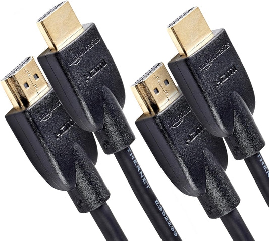 2.0 2-Pack, 6ft, 4K@60Hz, 18Gbps, 2160p, 48 TV/PS5/Xbox/Roku/Blu-ray, Amazon Basics HDMI Cable, High-Speed bit