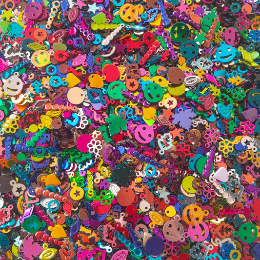 Deglation Studio 1000 Pieces Flat Assortment Different Shapes Acrylic Sequins, Bulk Loose Assorted Multicolor Acrylic Sequins for Craft DIY Sewing Decorations Arts