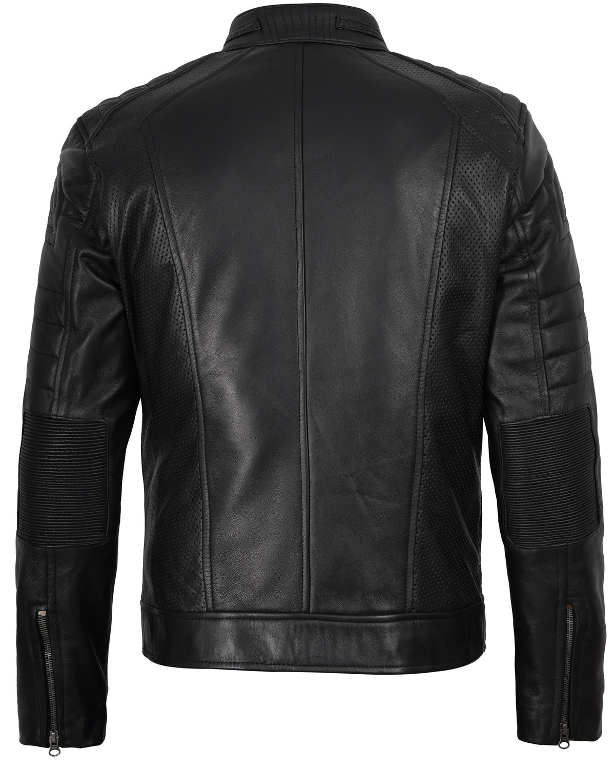 fjackets Leather Jacket Men - Real Leather Biker Motorcycle Casacas Para Hombre - Austin mens black leather jacket | [1100075] XL