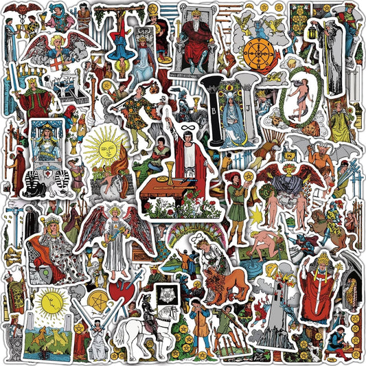 Joyppy 103 PCS Tarot Stickers for Journaling, Based on The Rider Waite Smith Tarot Cards Characters & Symbols, Astrology Occult Witchcraft Accessories Stamps Decor Gifts for Deck Beginners Learning