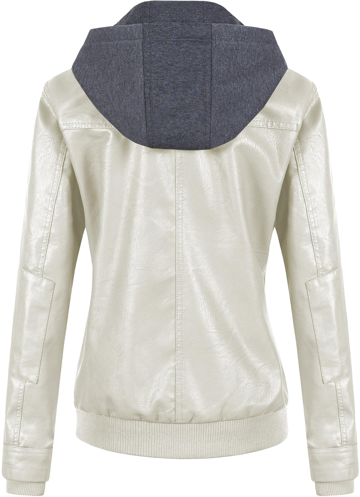 CREATMO US Jackets for Womens Faux Leather Motorcycle Fall Jacket Women's Fashion Clothes Lightweight Moto Biker Coat White 4XL