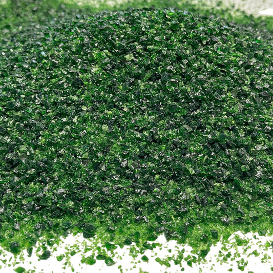 Maker’s Minerals Crushed Green Goldstone Sand, 0.25mm-2mm, Sand-Sized for Woodworking and Ring Inlay, Resin Crafts, Memorial & Sand Jewelry (0.5, Ounces)