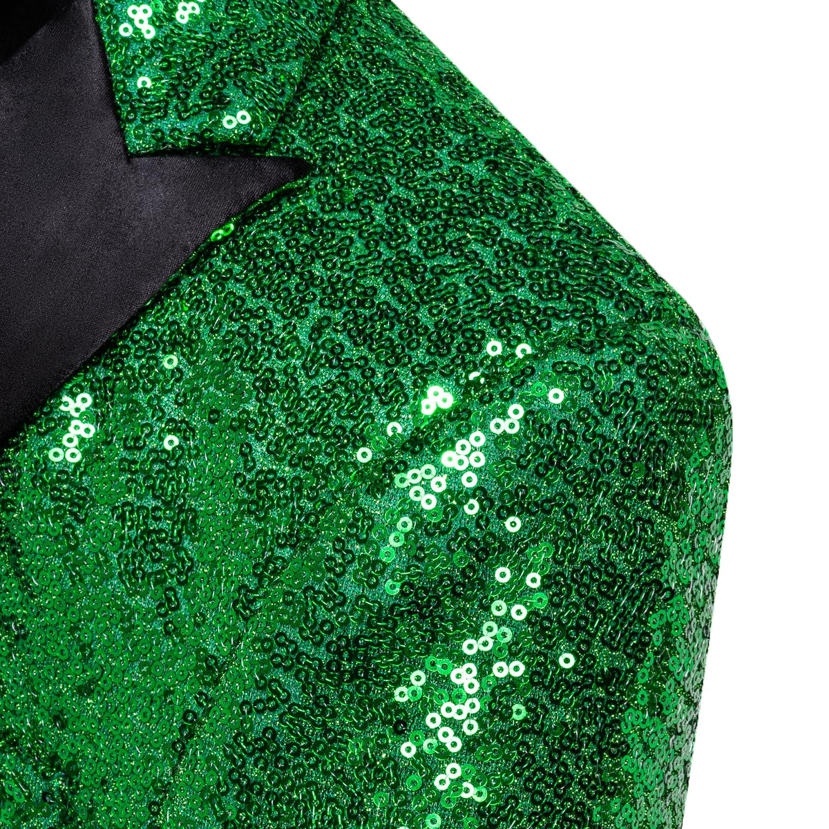 Barry.Wang 70s Disco Sequins Blazer Mens Sparkle Metallic Suit Jacket