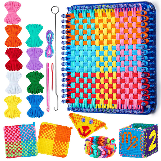 REENLIV Upgraded Weaving Loom Kit Toys for Kids & Adults, DIY Arts & Crafts, Easy Potholder Loom Knitting Activity for Beginners, Ideal Gifts for Girls Ages 5 6 7 8-12 13 Years Old, 252 Craft Loops