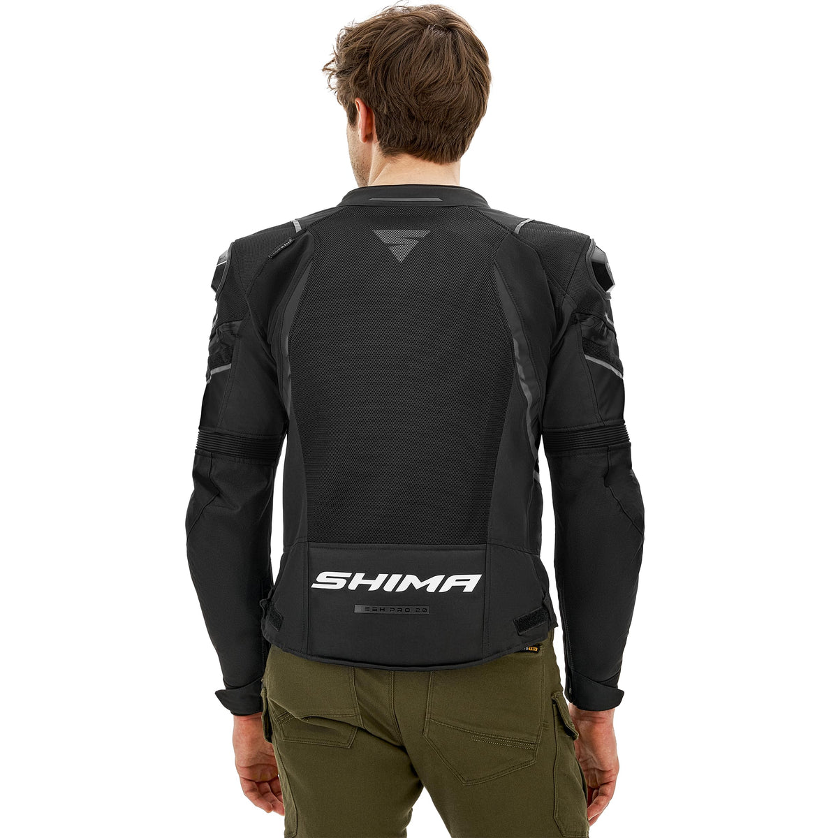SHIMA MeshPro 2.0 Motorcycle Jacket for Men AirForce Back Protector Armour Riding Motorbike Jackets Summer Mesh Bikers Ventilated Lightweight Armoured Bike Textile Motorcycles (Mens, Black, XXL)
