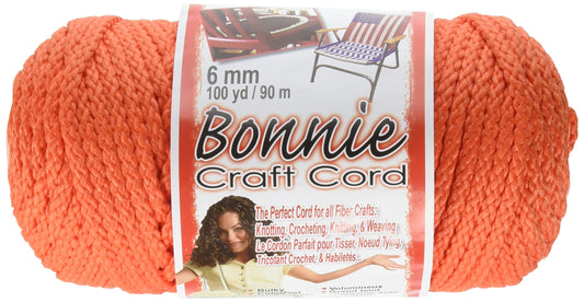 Pepperell BB6-100-104 6mm Bonnie Macramé Craft Cord, 100-Yard, Orange