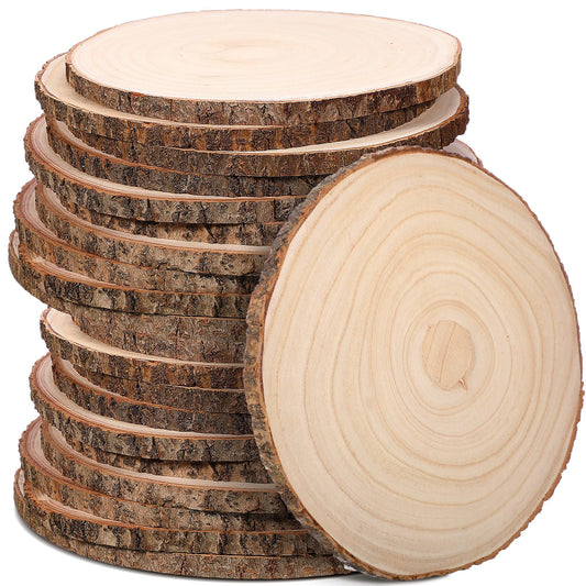 Tioncy 20 Pcs Natural Large Wood Slices for Wedding Centerpieces Decor Round Unfinished Wood Slab for Tables Wooden Circle for DIY Crafts Rustic Centerpiece(12-13 Inch)