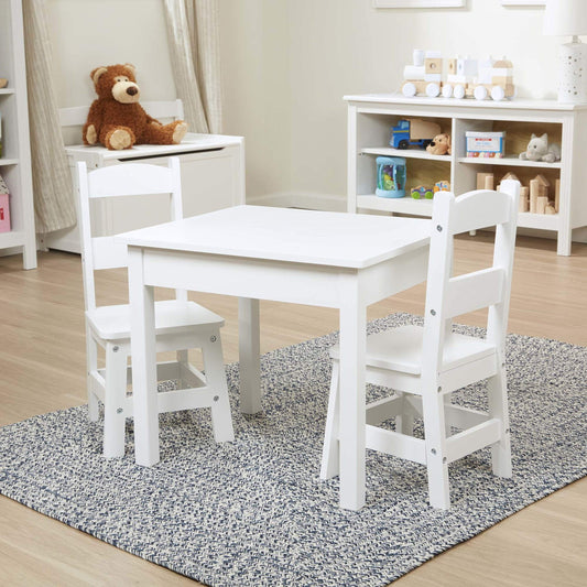 Melissa & Doug Wooden Kids Table & Chairs Set, Montessori, Homeschool Classroom Must Haves, Bedroom Furniture for Boys & Girls 3+