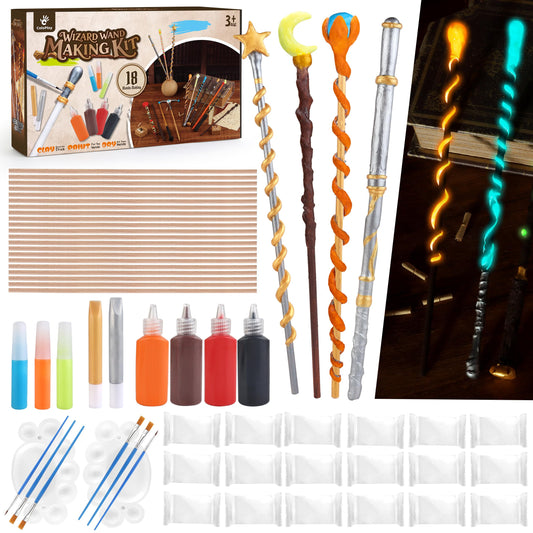 ColoPlay 53 PCS Wizard Magic Wand Making Kit DIY Crafts for Kids Adult Wizard Wand Birthday Party, Christmas, Halloween Party Favors