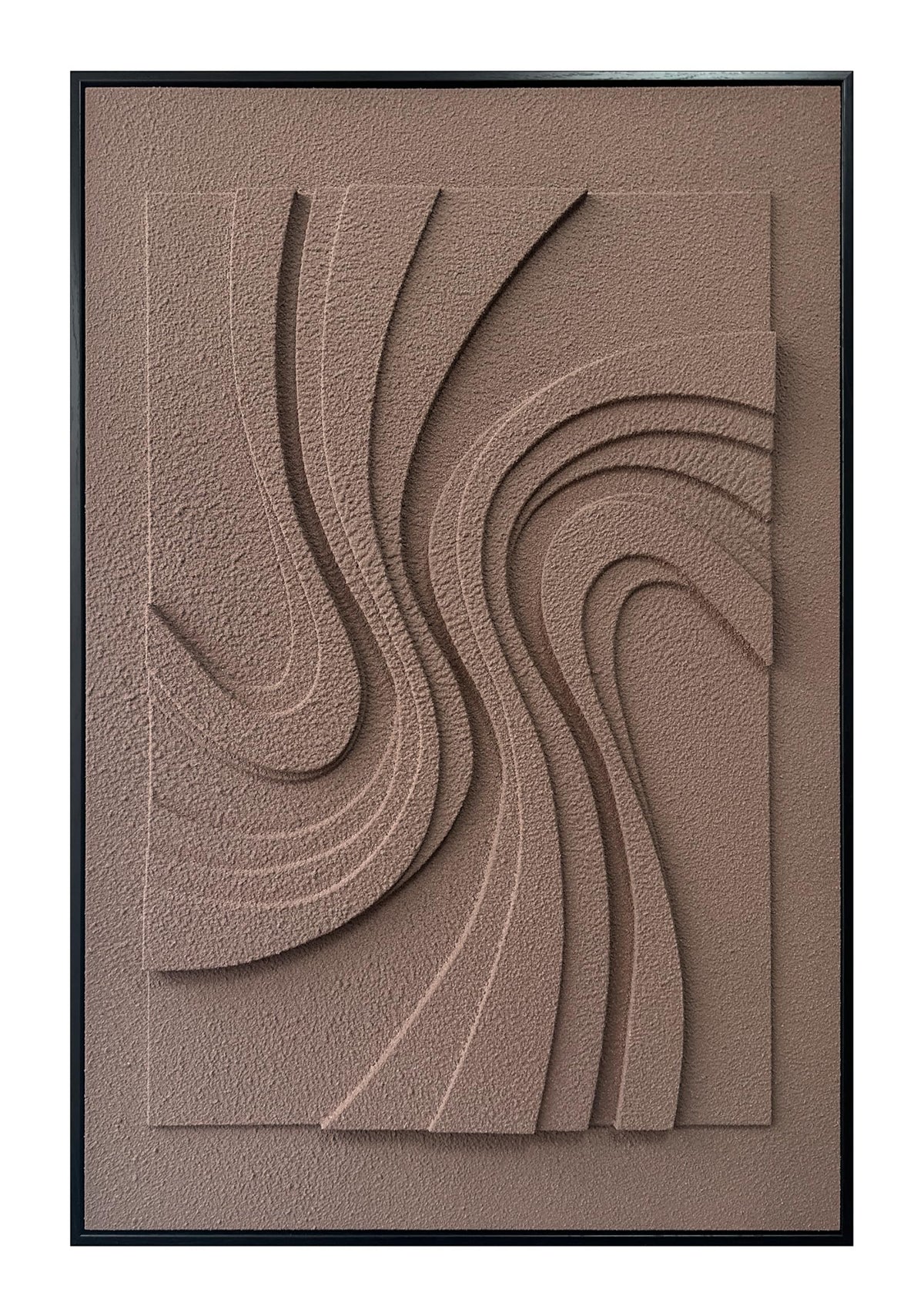 MIX3D Wall Art 3D Textured Sandstone, 24x36 Inch Framed Handcrafted Artwork, Ready to Hang for Living Room Bedroom Office