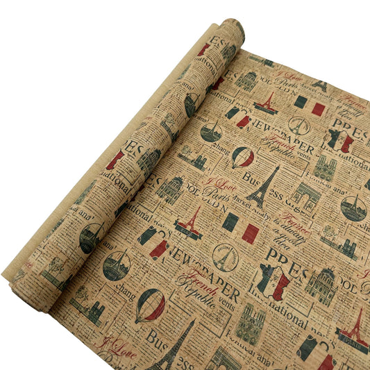 SorenCut Cork Fabric Roll 12.5 x 54 Inch – French Symbol Print Cork Leather Fabric for Earrings, Bow Making, Bags, Wallets & DIY Sewing Projects – Vegan Leather Alternative Craft Sheet