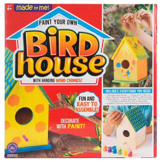 Made By Me Build & Paint Your Own Wooden Toys, DIY Wood Craft Kit, Easy to Assemble, Birdhouse