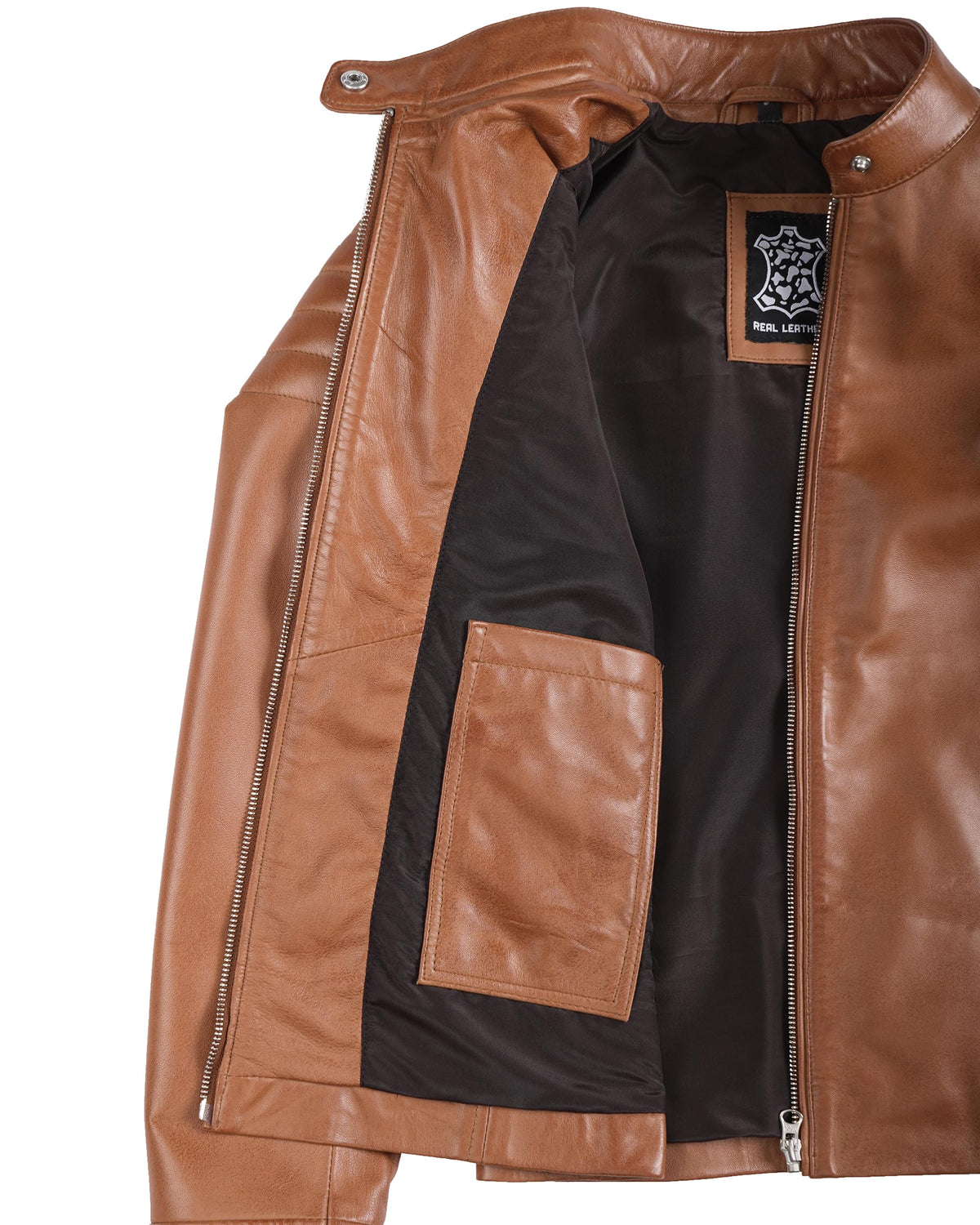 Decrum Disc Brown Leather Jacket Women - Women's Leather Jacket | [1300952] Carrie Brown, S