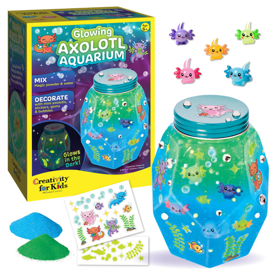 Creativity for Kids Glowing Axolotl Aquarium - Axolotl Crafts and Toys for Girls and Boys, STEM Science Kits for Kids, Craft Kits and Axolotl Gifts for Girls and Boys (Ages 6+)
