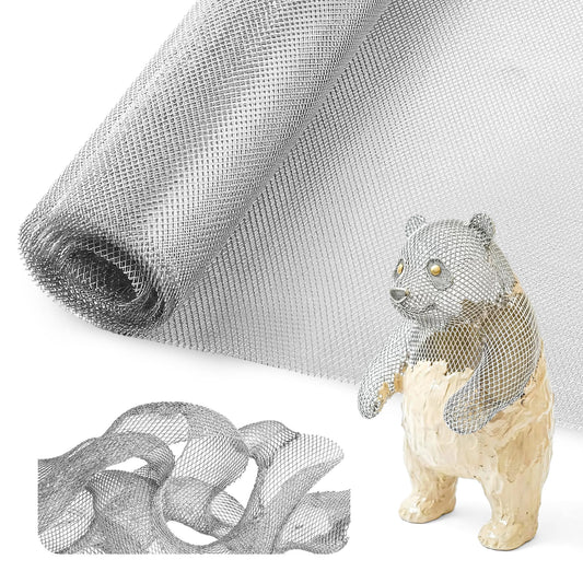 UNIFAMILY Sculpting Wire Mesh,6.5FT x 16IN Aluminum Wire Mesh for Arts and Craft, Aluminum Armature Wires for Sculpting, Armature Mesh for Clay, Sculpting Craft Mesh for DIY Projects (6.5FT-1 roll)
