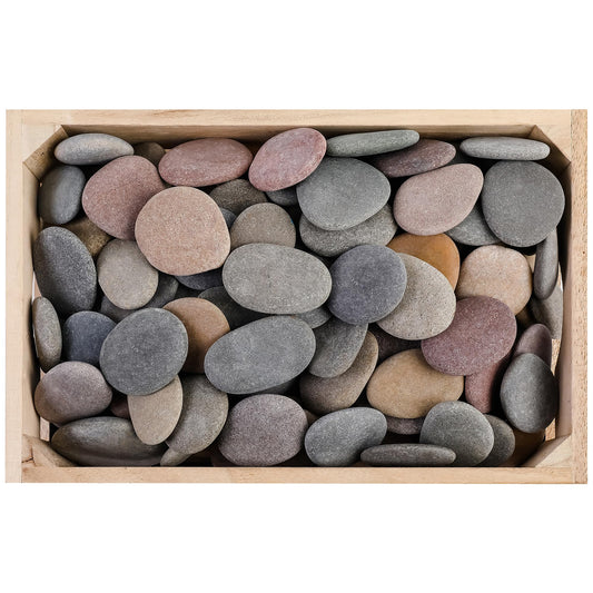 ROCART 100 PCS Large 2.15-3.35" Smooth Natural River Rocks for Painting, Flat Painting Rocks & Craft Stones for Arts, Kindness Rocks, Garden & Classroom Projects