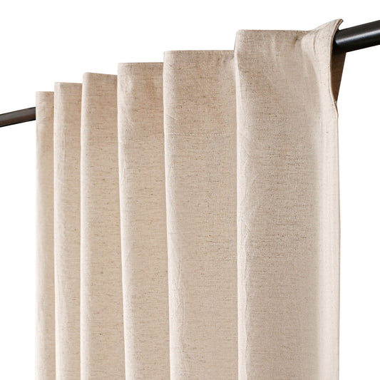 Bedding Craft Natural Taupe Linen Tab Top Curtains – Set of 2, 50x84 Long, Natural Flax Linen Drapes, Window Curtains