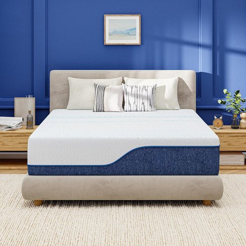 EGOHOME 14-Inch Queen Mattress - Gel Memory Foam, Charcoal Infused, CertiPUR-US Certified | Machine Washable Cover, Medium