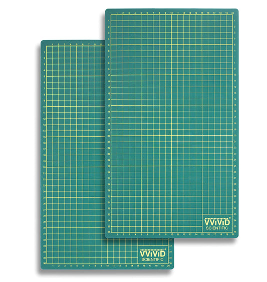 VViViD Green Self-Healing 14 Inches x 8.25 Inches Gridded & Ruled Cutting Mat 2-Pack For Arts, Crafts & Drafting