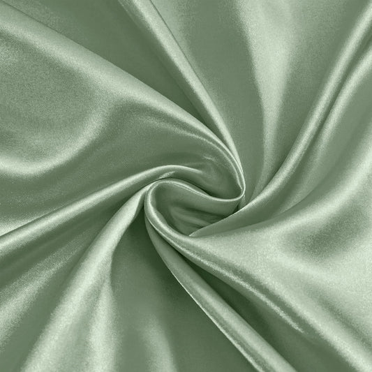 Ersmak Sage Green Satin Fabric by The Yard, 60" Wide Shiny & Soft Charmeuse Silky Satin Fabric for DIY Craft, Wedding Decorations, Sewing, 10 Yard