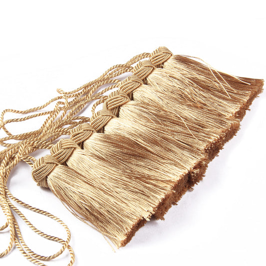 BEL AVENIR 8 Pcs Set Elegant Polyester Key Tassel Colorful Craft Tassels Charms Key Tassel for Christmas Tree DIY Craft Garland Project Wedding Home Party Decorations (Golden)