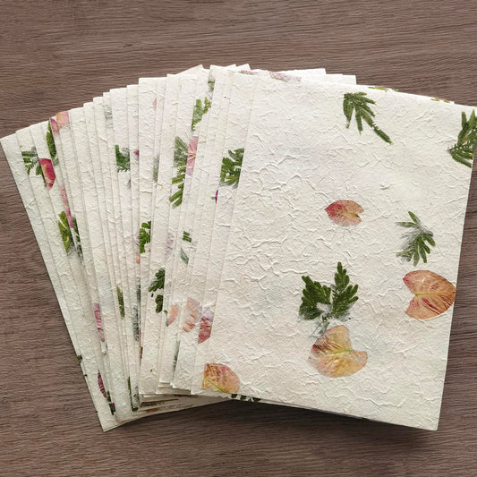ANXINZENITH Handmade Botanical Craft Paper - 30 Sheets 8.27x11.7 Inch Art Paper for Watercolor,Wedding Invites,Scrapbooking - Vintage Textured Designs for DIY,Gift Wrapping & Cultural Projects (A4)