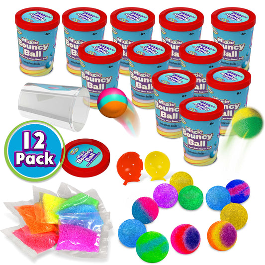 Creative Kids Make Your Own Bouncy Ball Kit - 12 Individual Packs - DIY Science Party Favors & Goody Bag Stuffers - Bulk Craft Bouncy Ball Making Kit - Ideal Valentines Gifts for Classroom