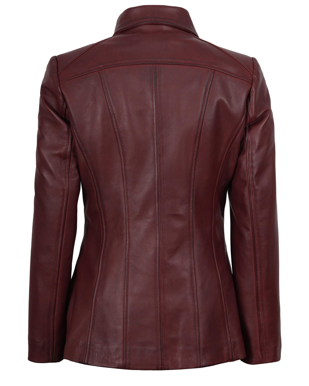 Decrum Lambskin Leather Jacket Women - Leather Coats for Women | [1331425] Marsha Maroon, XL