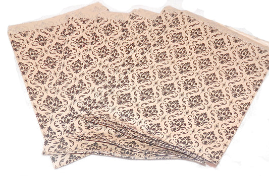 My Craft Supplies 100 Kraft Flat Merchandise Bags with Black Damask Print (6x9)