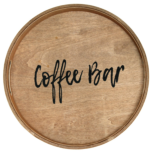 Elegant Designs HG1030-NCB 13.75" Sip & Serve Stylish Wooden Decorative Serving Tray, for Home Décor, Living Room, Counter, Coffee Bar in Natural Wood