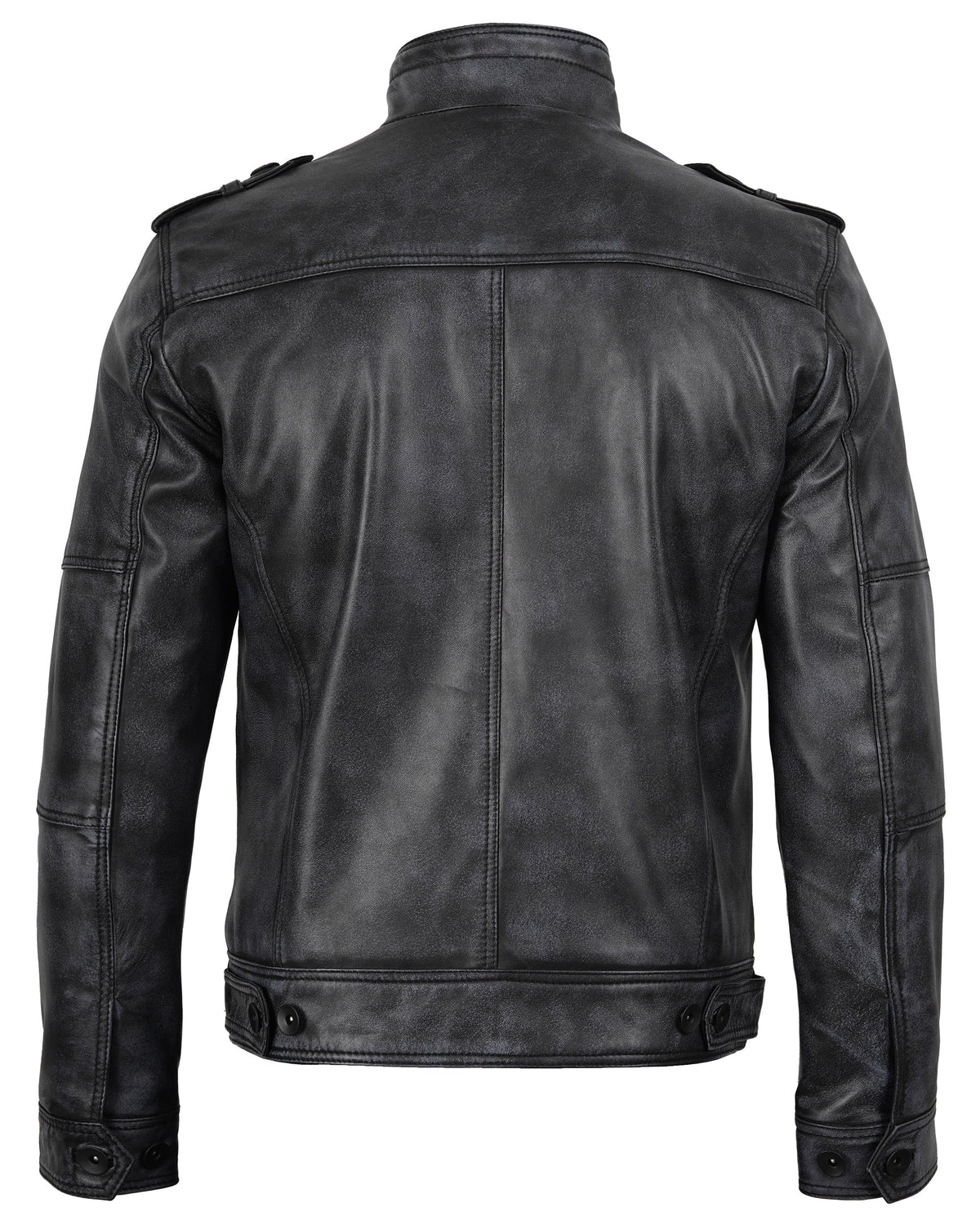 Blingsoul Real Leather Jacket Men- Black Leather Jacket for Men | [1108763] Tavares Distressed Black, M