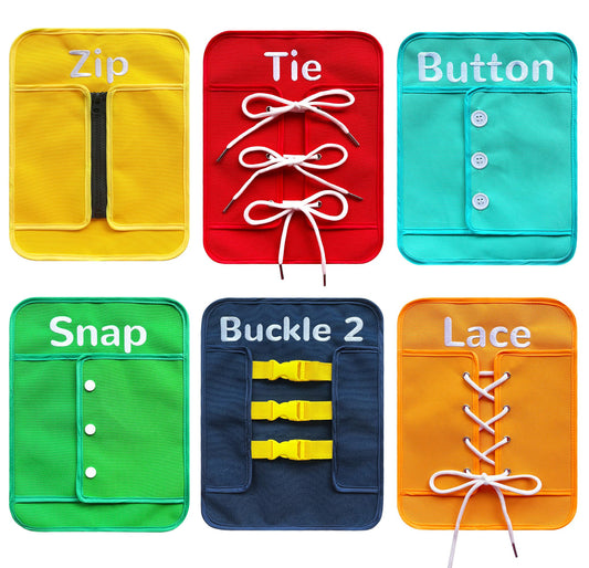 Craftstory Busy Board Montessori Toys for Toddler Boys Girls Birthday Gifts, 6 Sensory Basic Life Skills Dressing, Fine Motor Skills Toys for Educational Activities