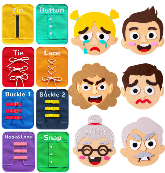 Craftstory Toddlers Montessori Busy Board for 3 4 5 Years Basic Life Skills, Sensory Toys for Boys Girls Preschool Clam Down Learning Activities