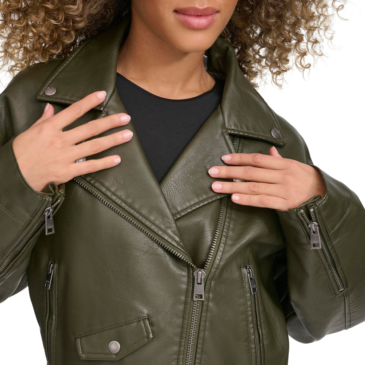 Levi's Women's Faux Leather Cropped Moto Jacket, Forest, Small