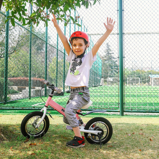 bikeboy Balance Bike 3 in 1,The Dual Use of a Kids Balance Bike and Kids Bike,12 14 Inches for 2-6 Years Old,with Shock Absorbers, Fenders, Pedals, Auxiliary Wheels
