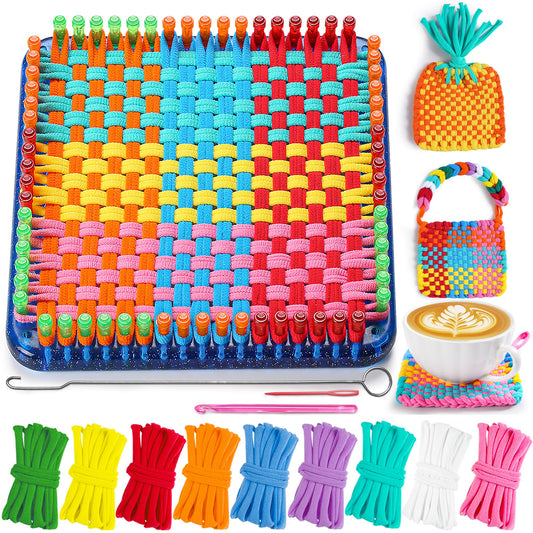 CCTVRTV Weaving Loom Kit Toys for Kids and Adults, Potholder Loops DIY Arts and Crafts for Boys and Girls Ages 5 6 7 8-12 13, Easy Potholder Loom Knitting Kits Gifts for Beginners, 252 Craft Loops