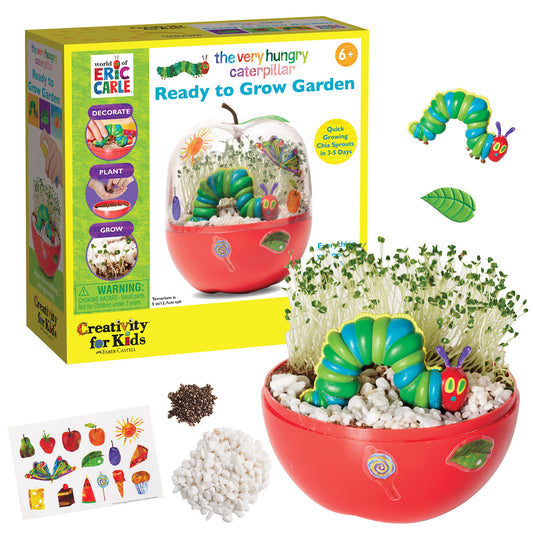 Creativity for Kids The Very Hungry Caterpillar: Ready to Grow Garden - Spring Crafts | Science Terrarium Kit Inspired from The World of Eric Carle Books, Education Gifts for Kids (Ages 6+)