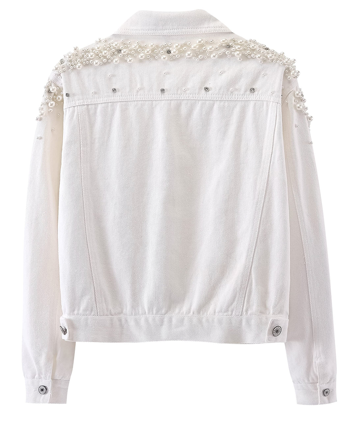 Kedera Women's Jean Jacket Embroidered Rivet Pearl Short Denim Jacket Coat