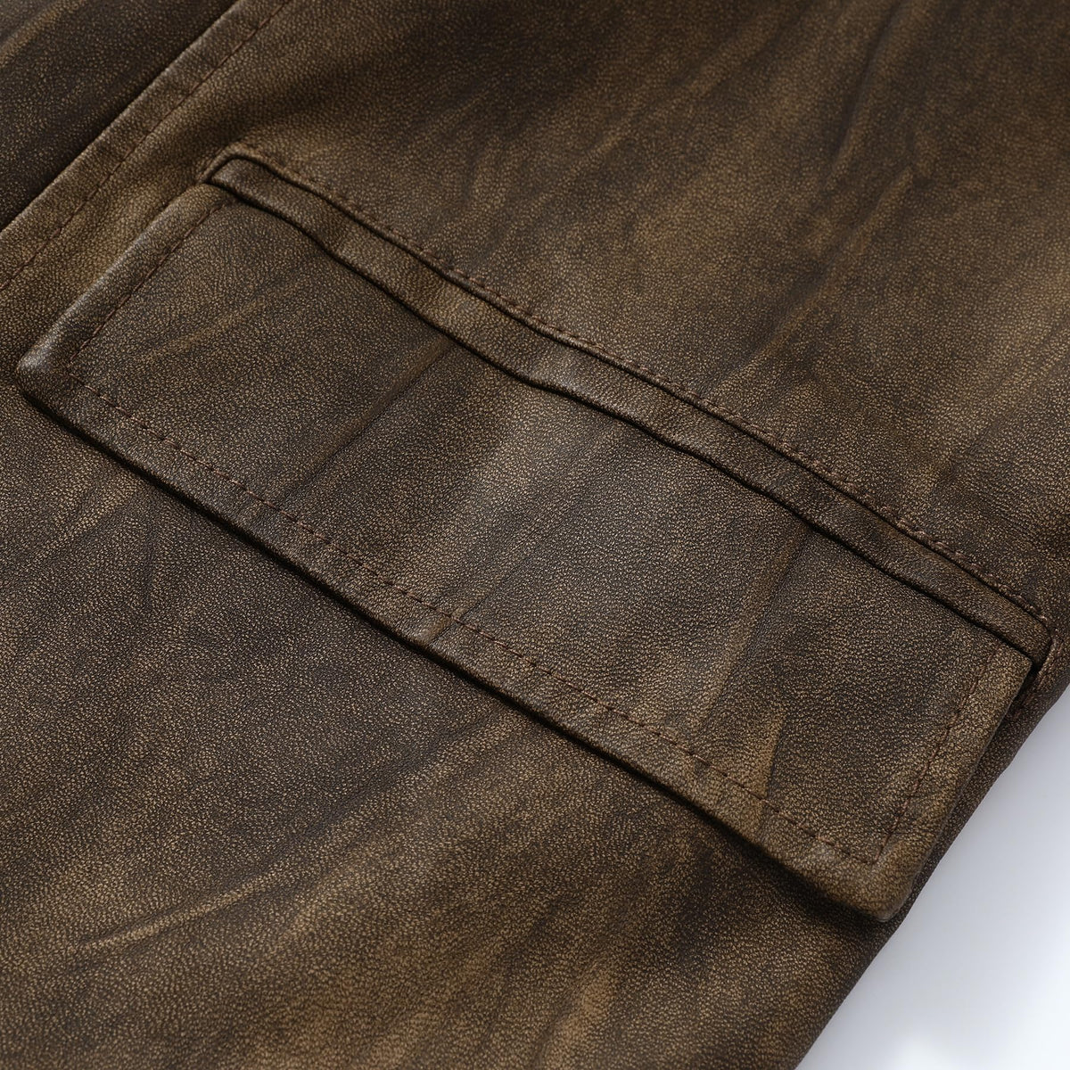 YFFUSHI Men's Vintage Faux Leather Blazer Jacket Brown