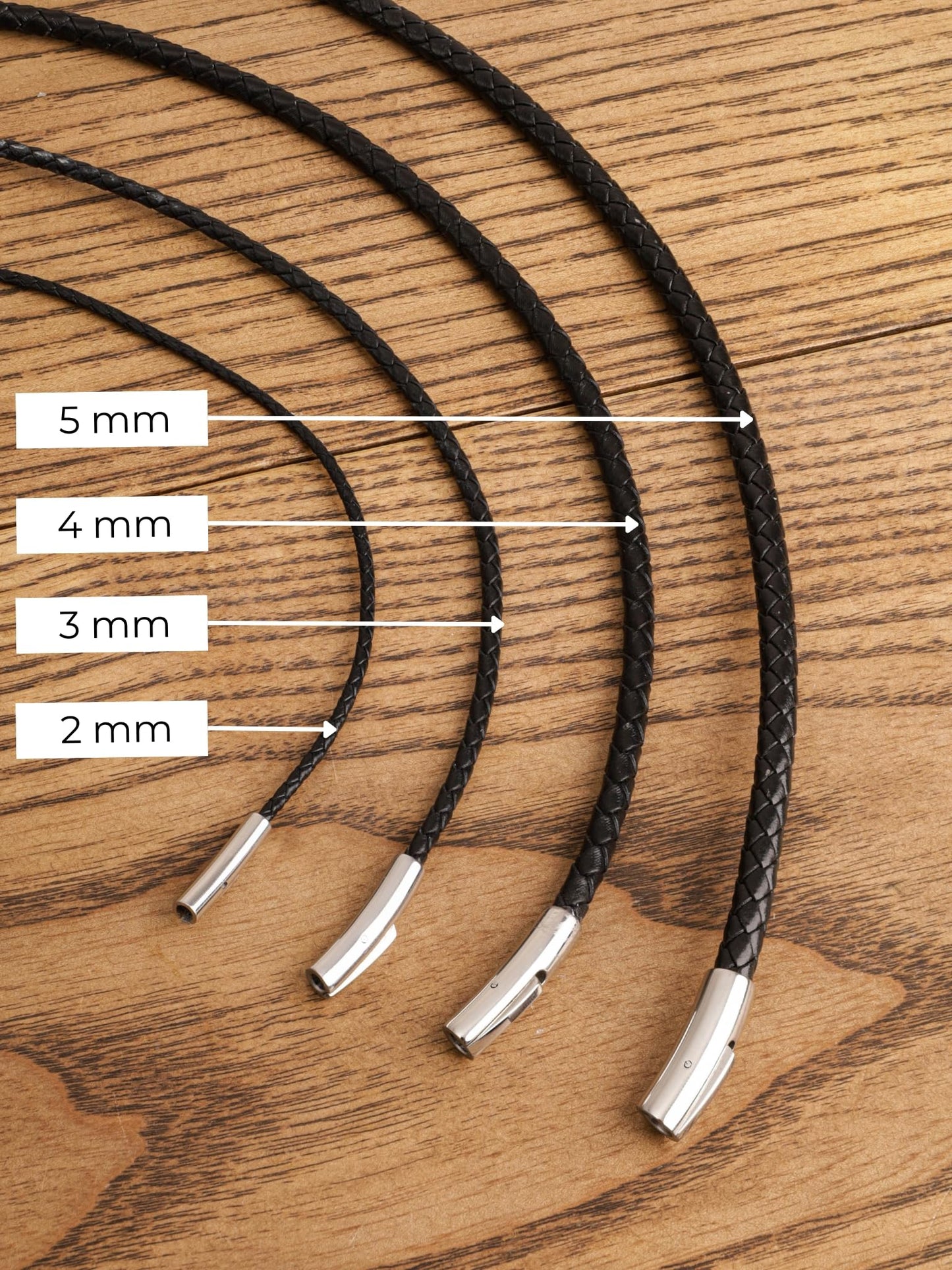 HAQUIL Waterproof Braided Leather Cord Chain Necklace for Pendant, Jewelry Gift for Men and Women 26inch 4mm