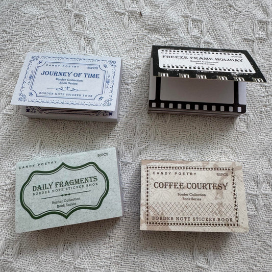 200pcs Border Scrapbooking Paper Stickers,Vintage Label Aesthetic Decoration Paper Decorative Sticker for DIY Decoupage Junk Journal Scrapbooking Supplies