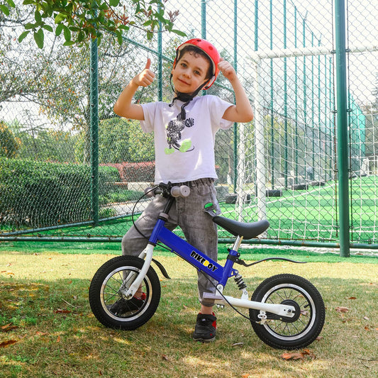 bikeboy Balance Bike 3 in 1,The Dual Use of a Kids Balance Bike and Kids Bike,12 14 Inches for 2-6 Years Old,with Shock Absorbers, Fenders, Pedals, Auxiliary Wheels