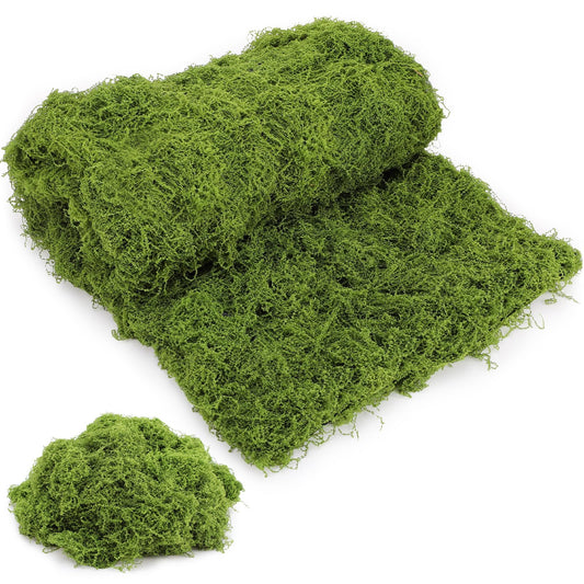 Ovveroche Fake Moss for Crafts 39" x 39" Faux Moss Mat with Base Fabric for Plants and 3.5 oz/ 100g Decorative Artificial Moss Green Faux Grass for Planters Crafts DIY Fairy Garden(Light Green)
