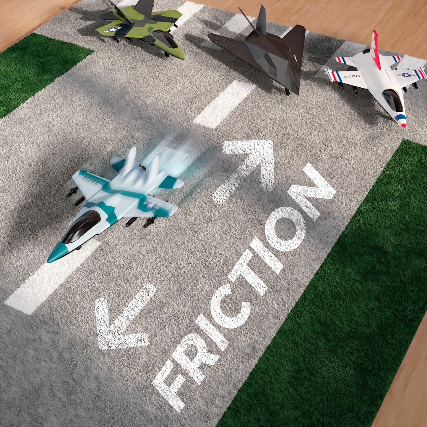 United Sates Air Force 4-Pack Toy Jet Squadron Die Cast Airplanes, Pull Back Military Fighter Jets, Diecast Air Plane Models