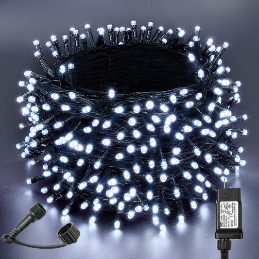 BlcTec Christmas Lights Indoor Outdoor, 300 LED 108FT Bright Christmas String Lights with 8 Modes, Connectable Plug, Waterproof, UL Listed and Timer, Suitable for Xmas Party Decorations, Cool White