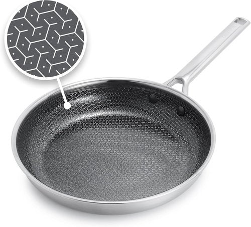 GreenPan Hybrid 10â Nonstick Frying Pan - APEX Tri-Ply Thermobond Ceramic Skillet, PFAS-Free, Silver