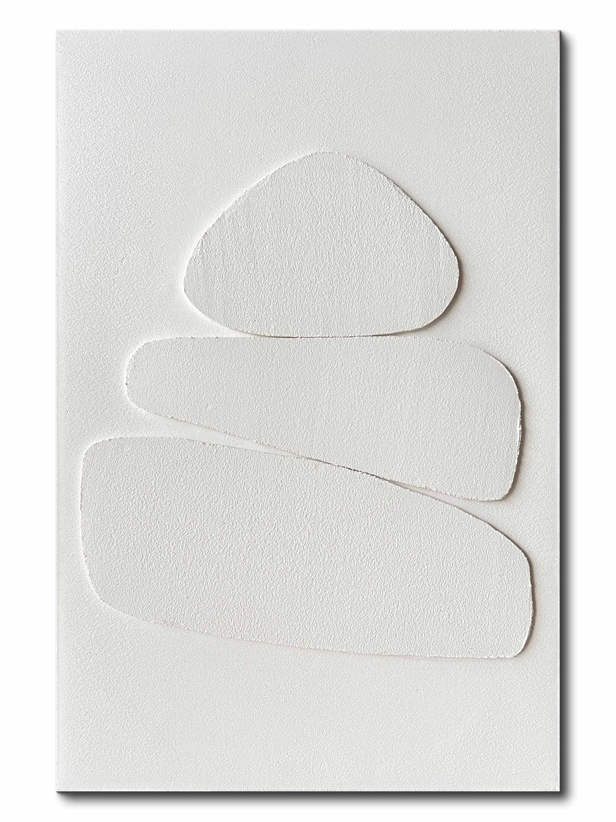 Creespi White Textured Wall Art - Hand Painted Minimalist 3D Art Painting 24x36 inches,Modern Abstract Oil Painting On Canvas for Home Wall Decor