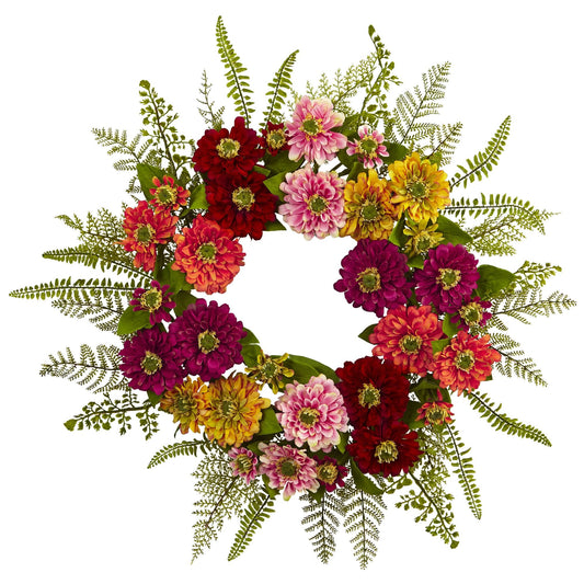 Nearly Natural Artificial Mixed Flower Wreath